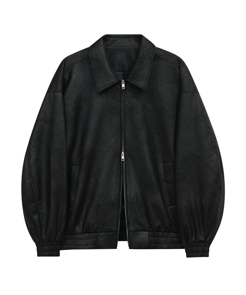 Standarderror 87-Stan009 [Renewal] Standard Blouson Suede Jacket Cracked Black (C Type)