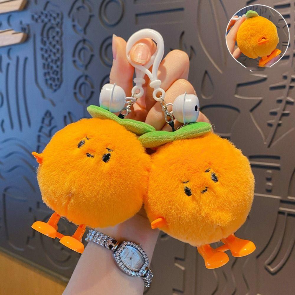Bag Hanging Tangerine Plush Keychain Fluffy Tangerine Car Key Ring  Backpack Decor