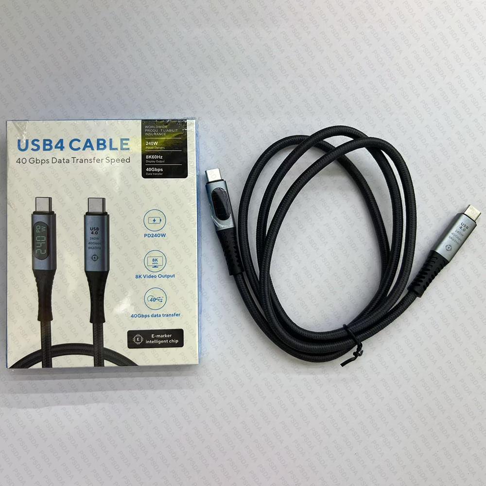 USB4.0 40Gbps Type C to C Cable USB4.0 240W Blazing-Fast Charging Cable 8K60Hz for PS5 Nintendo Switch Galaxy S22 MacBook Pro