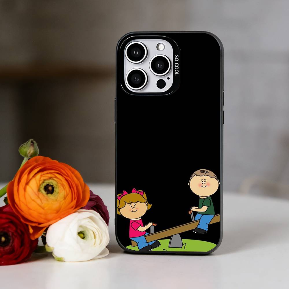 T-Teeter-totter Phone Case For iPhone 17,16,15,14,13,12,11 Plus,Pro Max,XS,Colorful Silver Black Cover iPhone13PRO
