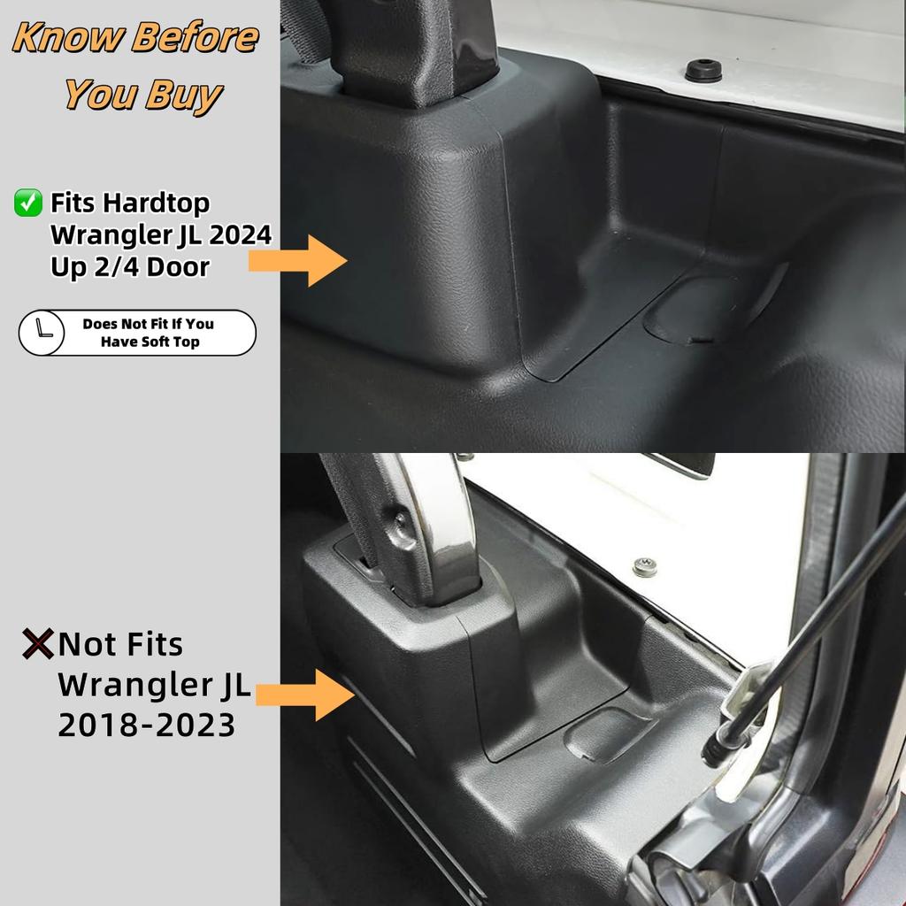 2PCS Car Rear Trunk Storage Box Cargo Organizer Tray for Jeep Wrangler JL 2026+ 2/4 Doors Stowing Tidying Interior Accessories
