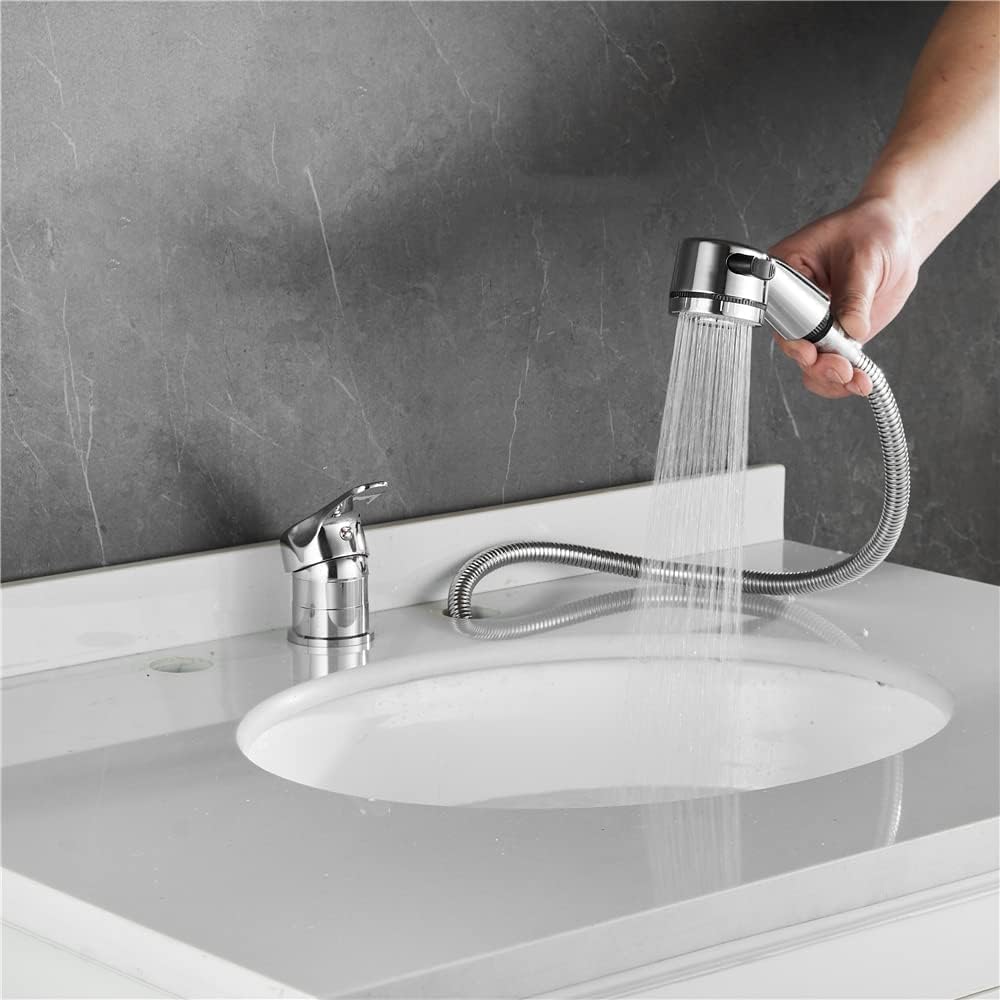 Salon Shampoo Bed Bowl Sink Basin Faucet or Backwash Unit,Shampoo Bowl Faucet with Hose and Shower Spray Head Wash Hair Sprayer,Chrome