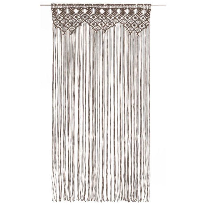 Vidaxl rideau macramé 140x240 cm coton taupe
