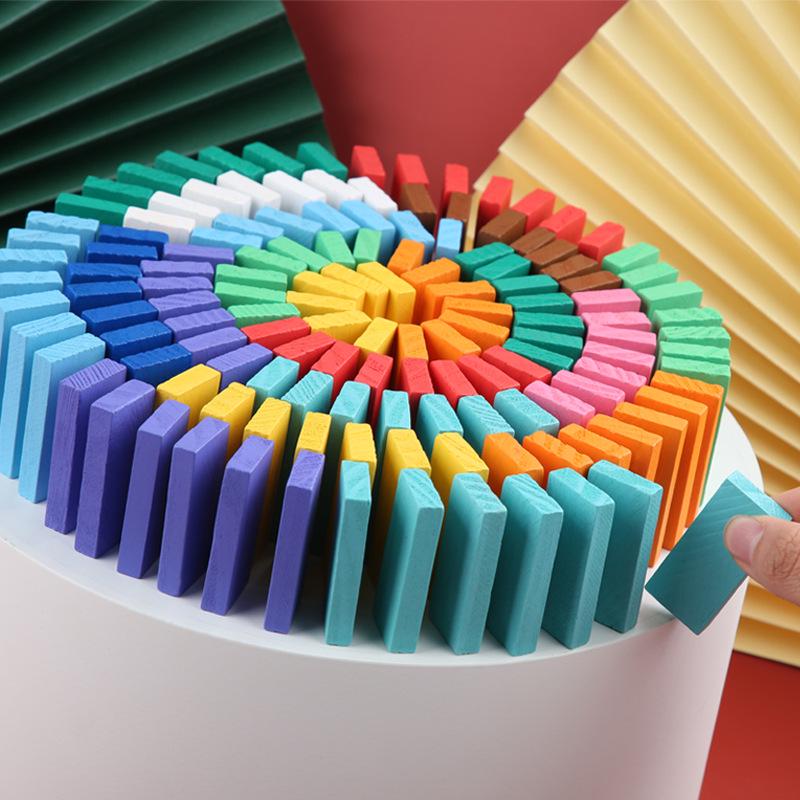 Large Wooden Domino Set - Educational Building Blocks for All Ages
