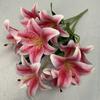 Artificial 9 Flowers Stems Pu Material 3d Simulation Lilies Wedding Decor Home