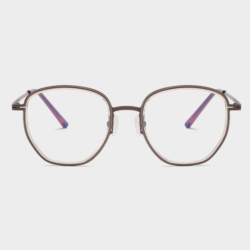 LOOKING4U NeoRetro B374 C2 Brown Blue Light Blocking Glasses