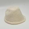 Autumn and winter warm versatile and thin handmade wool fisherman's hat children's curling irregular front long rear short knitted basin hat