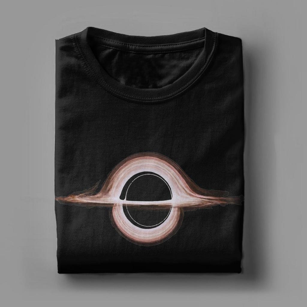 Herren Schwarzes Loch Interstellar Film T-Shirts 100% Baumwolle Kleidung Lustiges Kurzarm O-Ausschnitt T-Shirt 5XL T-Shirts