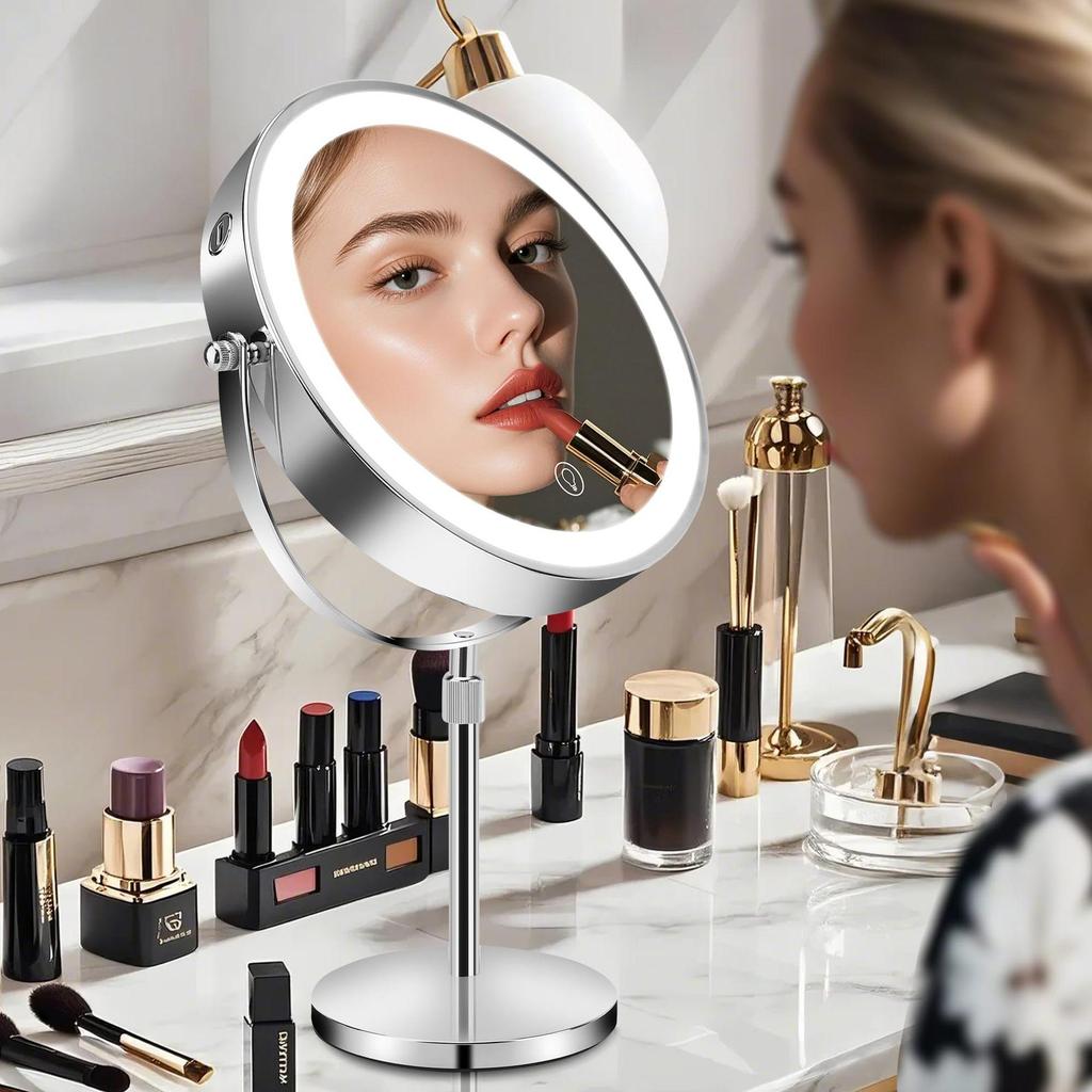 European Style Double-Sided HD Magnifying Makeup Mirror for Bathroom or Dressing Table