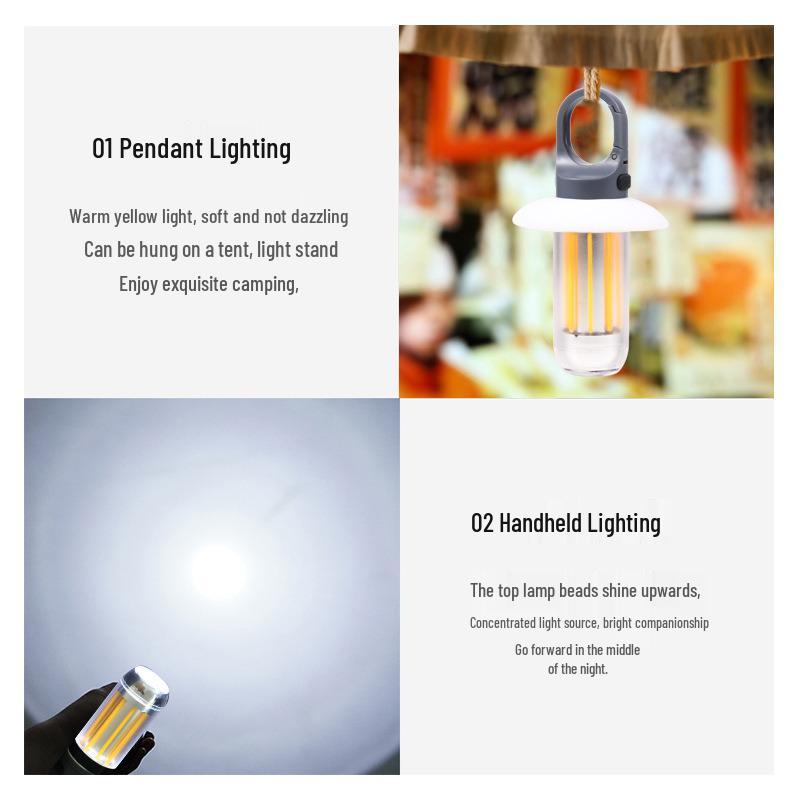 Rechargeable Multifunctional Mini Camping Tent Light with Long Battery Life
