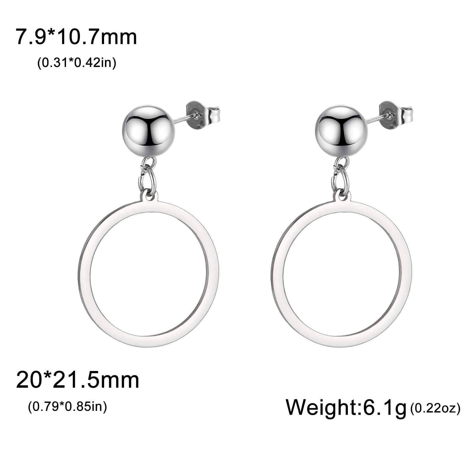 

Teamer Stainless Steel Round Hoop Beads Earrings for Women Girls Simple Minimalist Dangle Earrings Jewelry No Rust