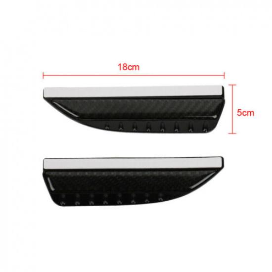 2Pcs Real Carbon Fiber Black Mirror Rain Eyebrow Visor Guard Car Accessories