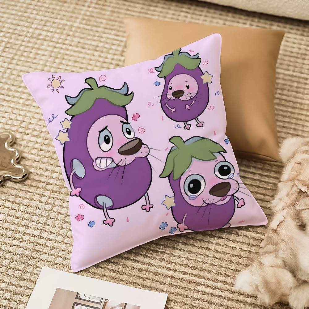 

The Cartoon C-Cowardlys Dog Pillow Case Anti-dustmite Invisible zipper Sofa Bed 12x12Inch