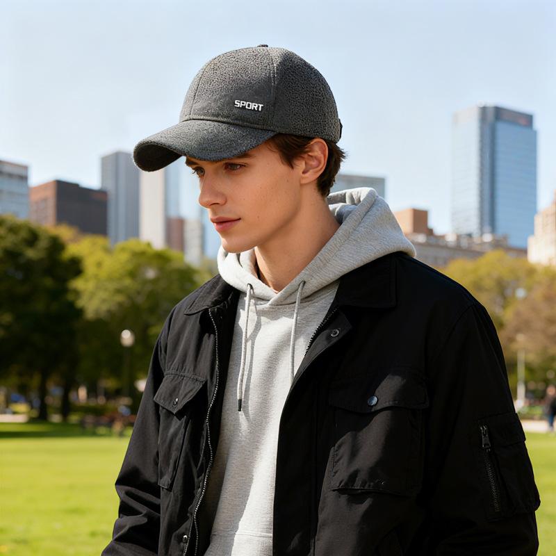 Hat Men's Winter Middle-Aged and Elderly Warm Woolen Baseball Cap Autumn Father Ear Protection Cap