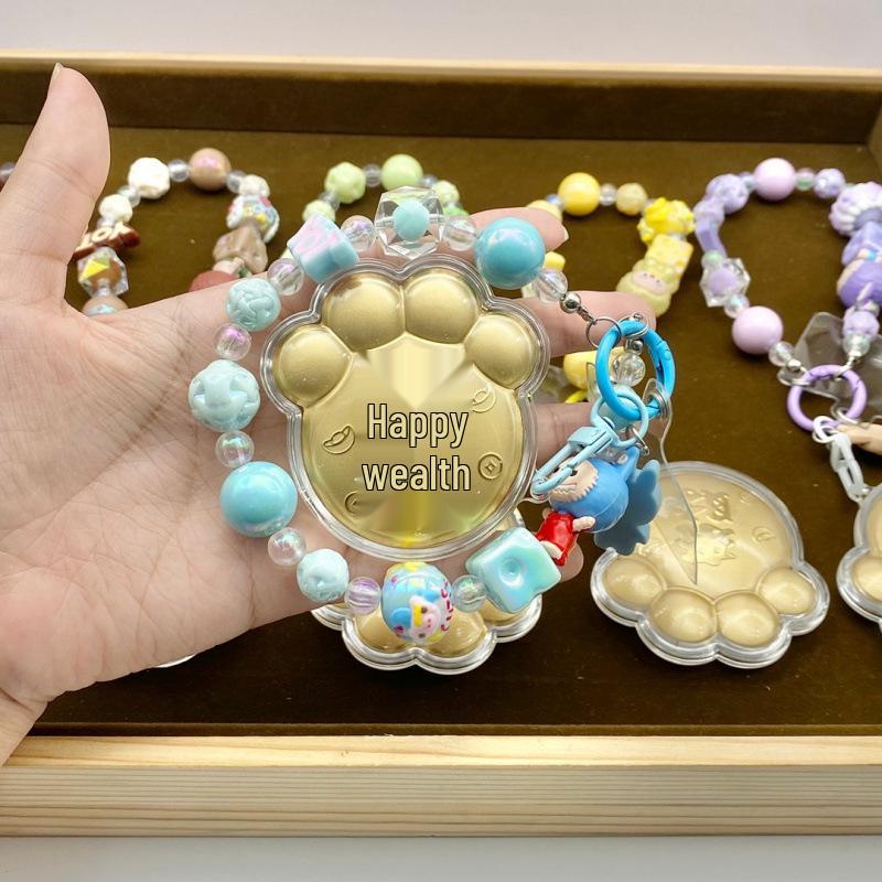 999 Pure Gold Lucky Cat Paw Phone Charm: Double-Sided Wealth-Attracting Omamori Cat Gift