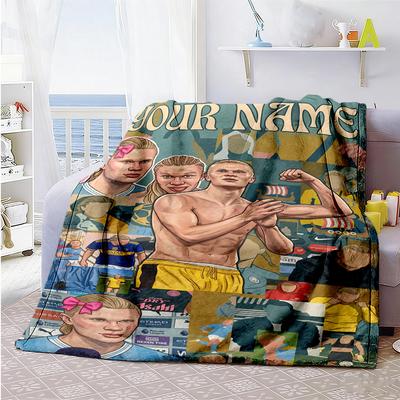 Haaland Customize Your Name Blanket Multipurpose Customizable Blanket Comfortable Suitable For Couch Office Chair Picnics Bedding Allseason Use