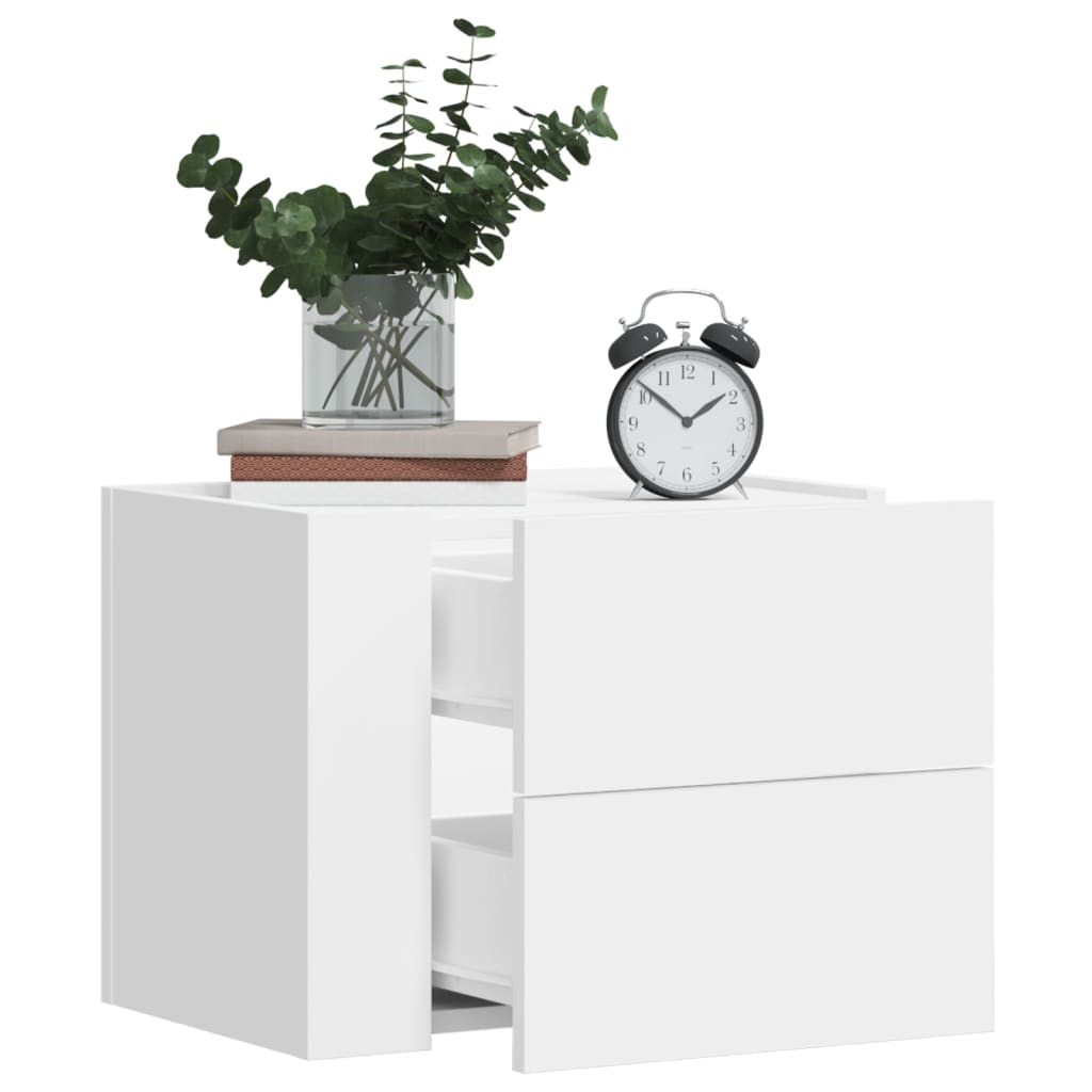 Wall Mounted Nightstand White 45 x 30 x 35 cm