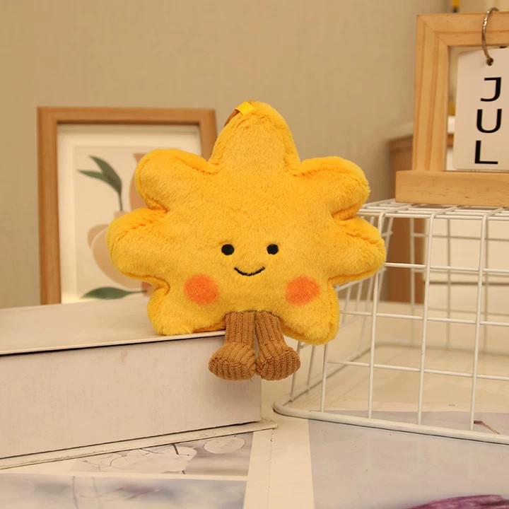 Kreatives Blumenförmiges Plüschtier-Anhänger Aus Kurzem Plüschmaterial Für Geschenk Und Dekoration