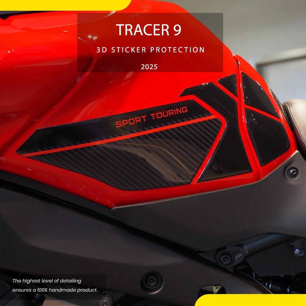 For Tracer 9 Red 2025 Motorcycle Accessories 3D Epoxy Sticker Protection Tank Pad Kit