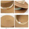 Elegant Beach Flat Top Hat Breathable Women's Sun Hat Simple Straw Woven Hat  Seaside
