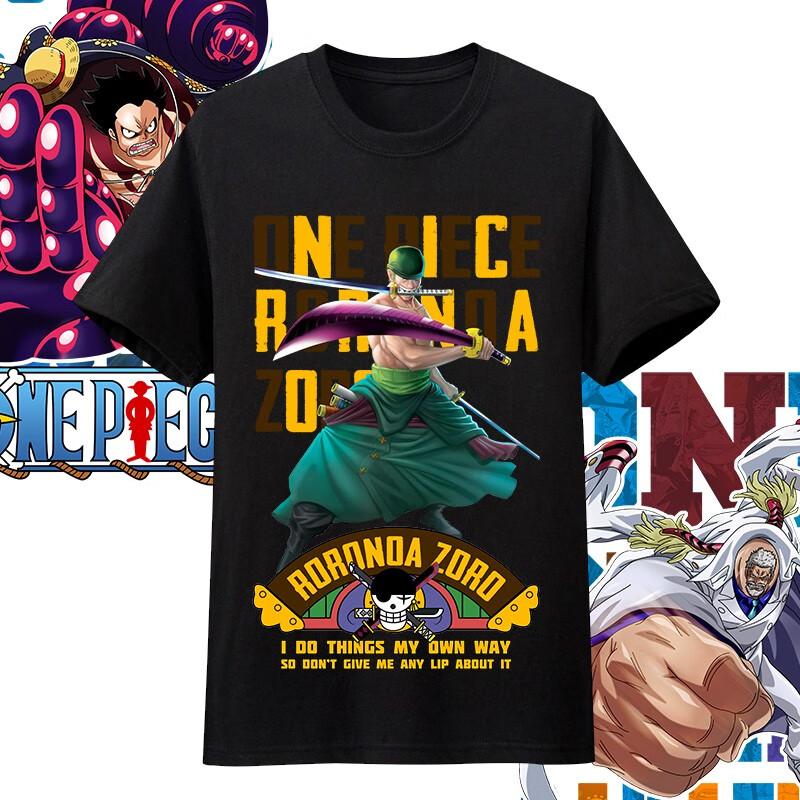 One Piece Anime Character Printing Oversized Cotton Tshirt Men and Women Comfortable Y2K Childrens Clothing Summer Trend Tees
