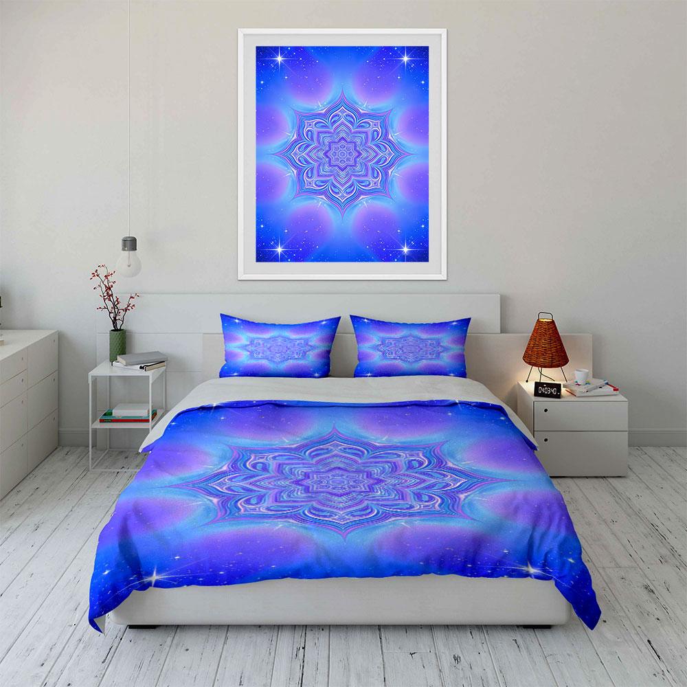 Mandala with Galaxy Stars. Bedding Sets Duvet Cover Sets Duvet Covers Pillowcases(1 * Duvet Cover 2 * Pillowcases Without Duvet Insert)