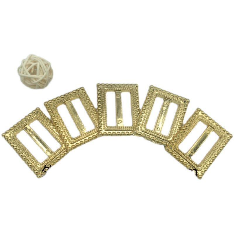 Plastic Gold & Silver Sun-Shaped Decorative Buckle for DIY Christmas Belt White Interior Diameter 3cm