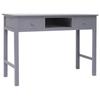 338536 vidaXL Buffet Grey 108x45x76 Cm Solid Paulownia Wood