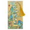 Retro Chinese Landscape Brass Bookmark Hollow-out Mountains Scene Boor Tak with Silk Tassel  Antique Gift for Book Lovers