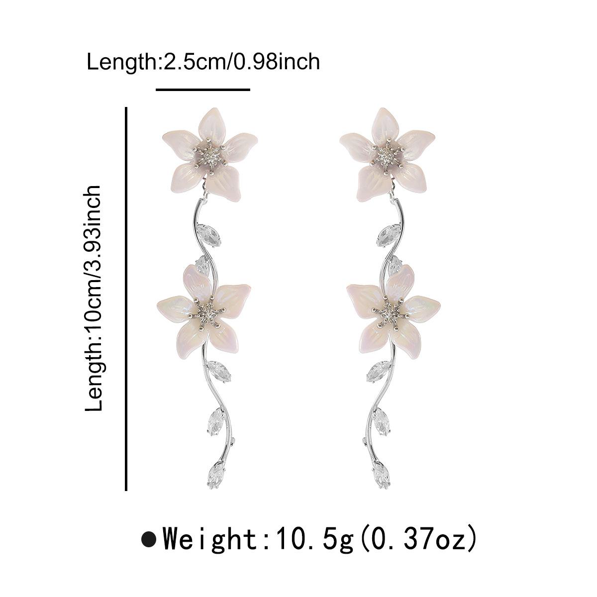 Sweet Floral Tassel Earrings Elegant Trendy Exquisite Jewelry