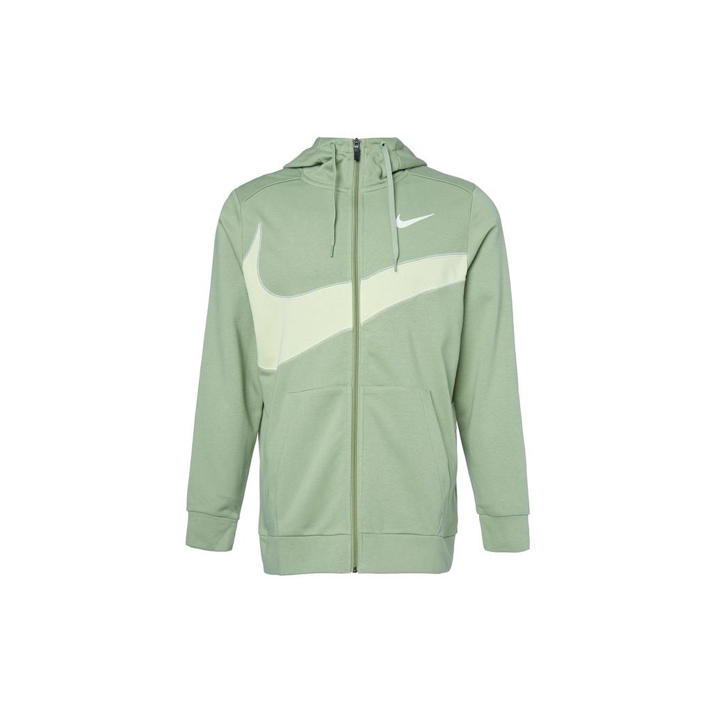 Nike Colorblock Quick-Dry Hooded Zip-Up Casual Jacket Men Outerwear Olive-Green FB8576-386