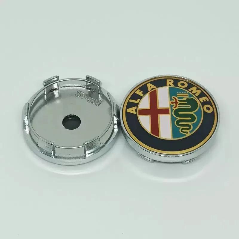 Car Stickers For Alfa Romeo 4PCS Car Wheel Center Hub Caps Cover For Alfa Romeo Giulia Stelvio Giulietta 156 159 147 Mito Tonale