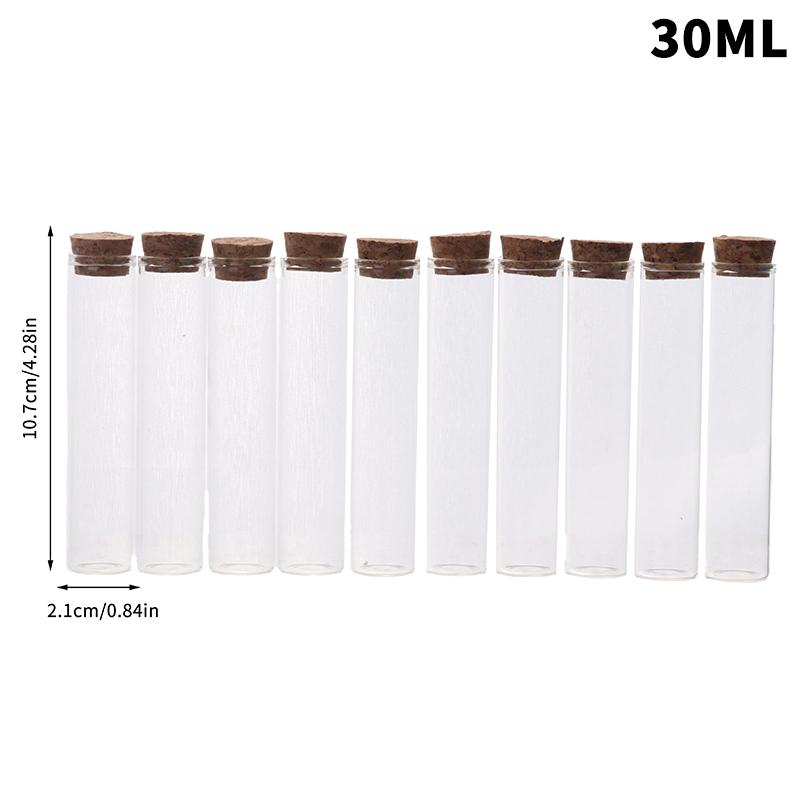 10 Stück Reagenzgläser aus Glas mit Korken, Nachrichtenflaschen, Gläser, Fläschchen, Geschenk, Kunst, Basteln, 5 ml, 8 ml, 10 ml, 12 ml, 15 ml, 20 ml, 25 ml, 30 ml