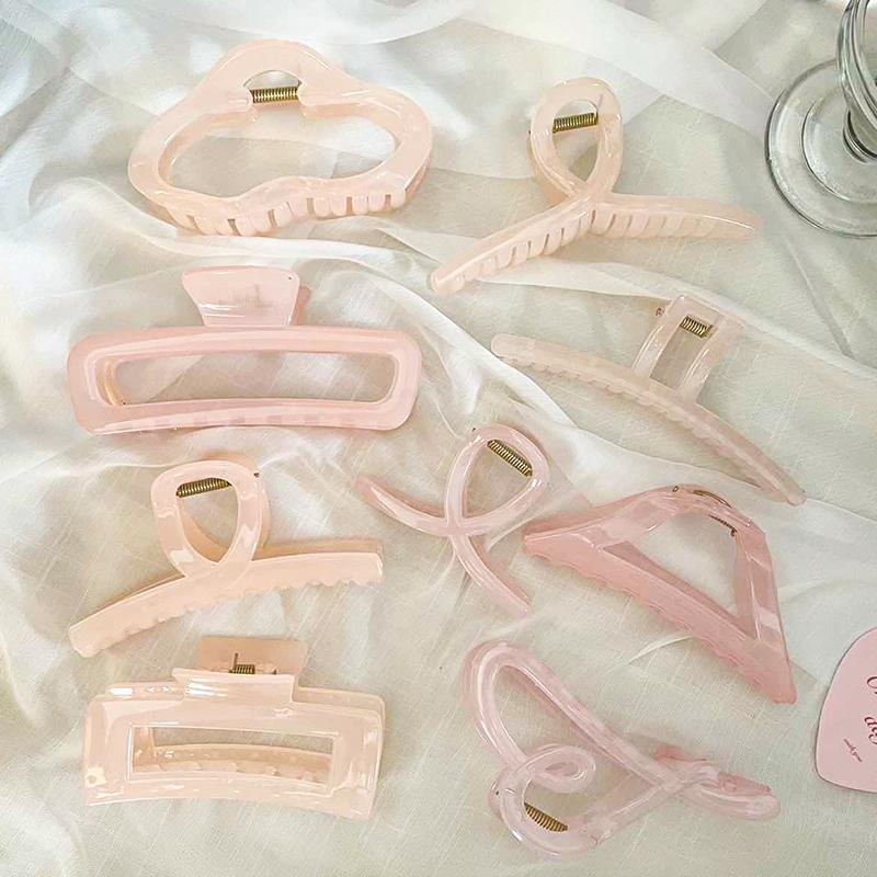 Jelly Pink Large Hair Claw For Women Elegant Acrylic Hairpins Hair Clip Headwear Girls Hair Accessories Gifts