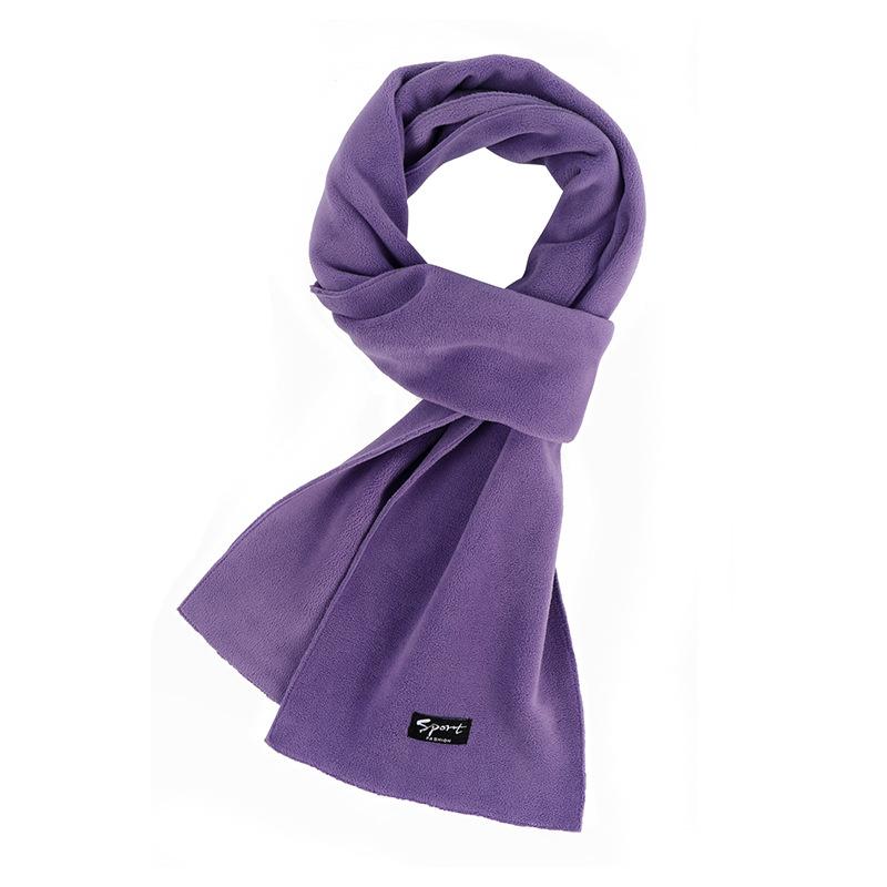 

Флисовый Теплый Шарф Женский Зимний Высококачественный Однотонный Шарф Универсальная Защита Шеи Защита от Холода Удлиненный Шарф для Улицы 180cm*20cm фиолетовый