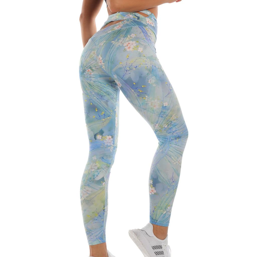 Fashion Women's Printing Breathable Hip Lifting Exercise Yoga Pants