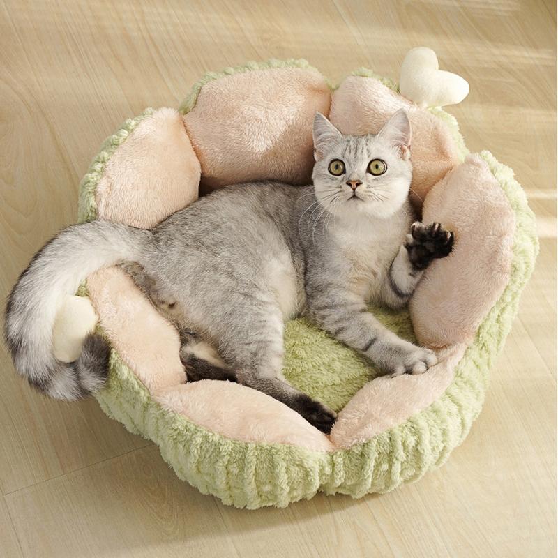 Cactus Cat Bed Soft Pet Bed Warm Dog Bed Thermal Insulation Four Seasons Pet House Plush Pet Nest Cactus Shape Pet Mat Machine Washable