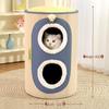 "Double-Layer Cat Tree with Warm House, Bed, and Sisal Scratching Board for All Seasons"