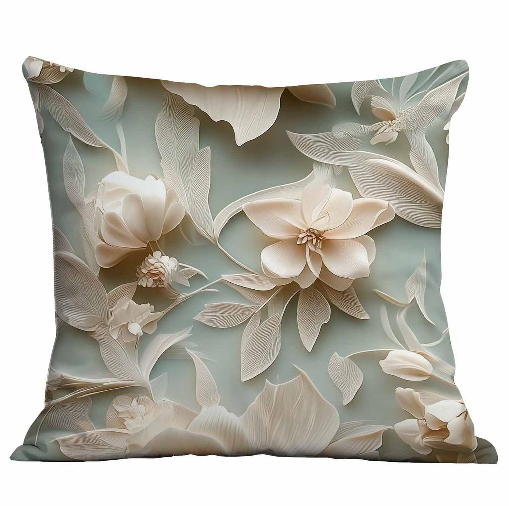 Spring and Summer 3D Floral Print Pillowcase Home Sofa Cushion Pillowcase