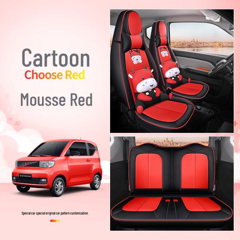 All-Season Leather Seat Cover for Wuling Hongguang MINI, Customized Fit with Original Car Texture