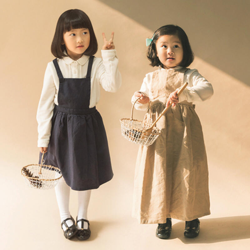 Coz Linen Apron (Children s Pleated Apron) beige