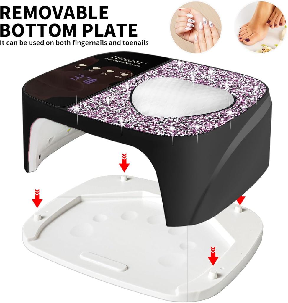 UV LED Nail Lamp Kit, Fast Curing, 4 Timer Settings, Cordless Rechargeable for Gel Polish Manicure & Pedicure