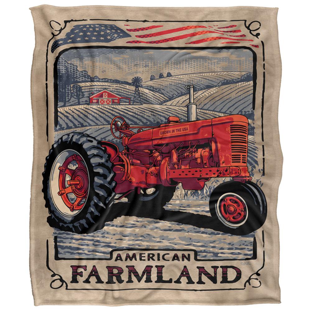 JQ Licensing Rle American Farmland Silky Tractor Supersoft Blanket