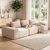 Chenille Sofa, 3-Seater, 320 cm, Modular, Extra-Wide Seat and Armrests, Beige
