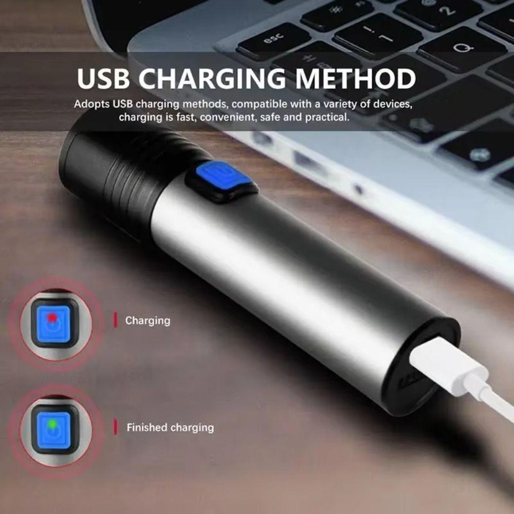 395nm UV Flashlight Rechargeable Ultra Violet Light Torch Anti-counterfeiting
