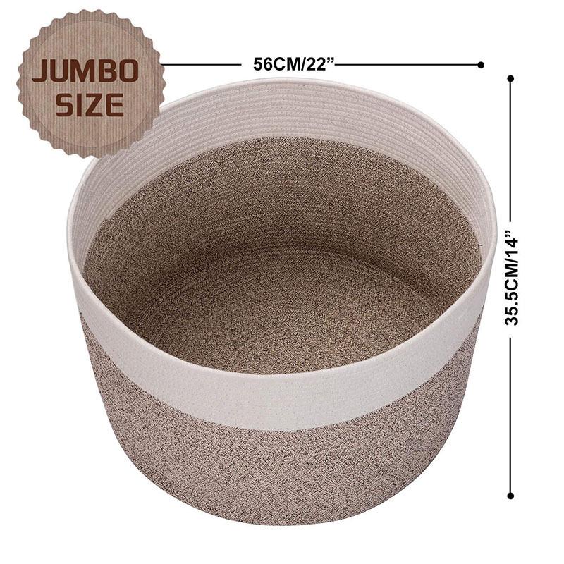 Cotton Rope Woven Basket - Foldable Wardrobe & Shelf Storage for Sundries