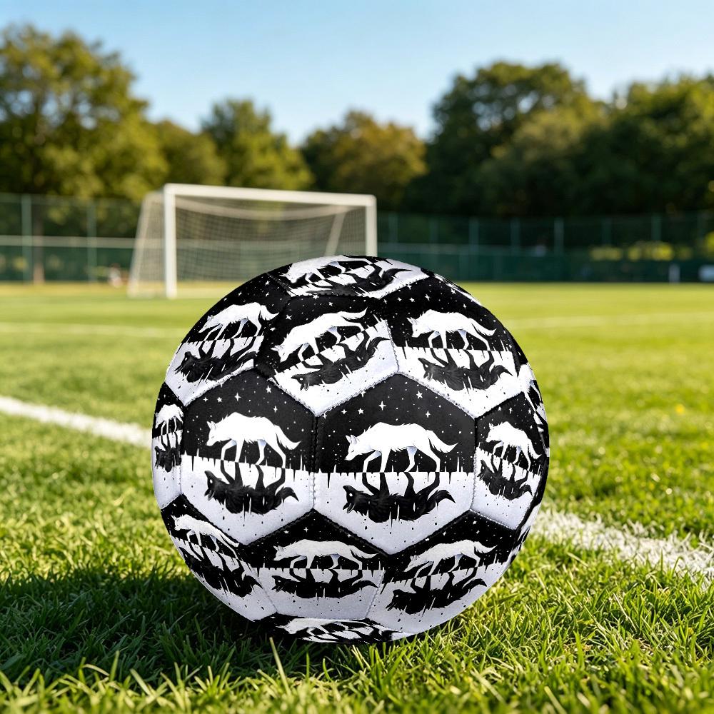 1pc Wolf Reflection Night Sky Size 5 Soccer Ball Professional Match Training Football Indoor &Outdoor Sports Ball Lightweight Durable c6522