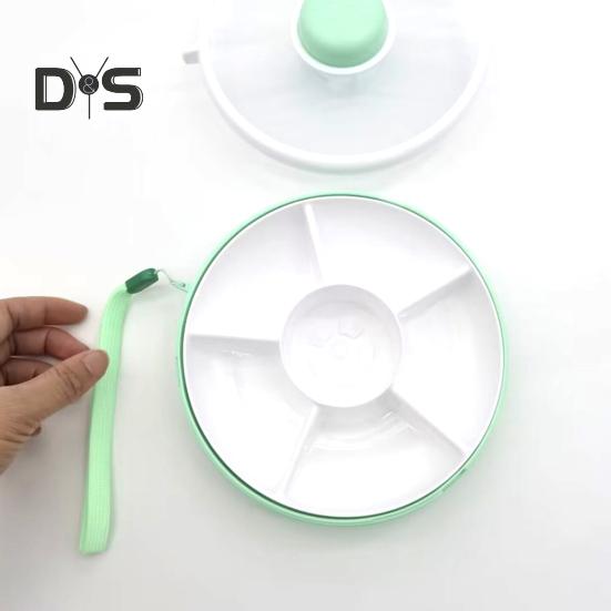 Rotierender Snackbehälter mit Deckel, Spinner-Bündel, tragbare Süßigkeitenbox für Kinder, Süßigkeitentisch, Melonenteller, versiegelte Snackbox für Zuhause, Büro, Schule, Picknick