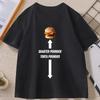 Torta Pounder Humburger Printed Meme Tshirt Women Round Neck Short Sleeve Casual Comfortable Tshirt Streetwear