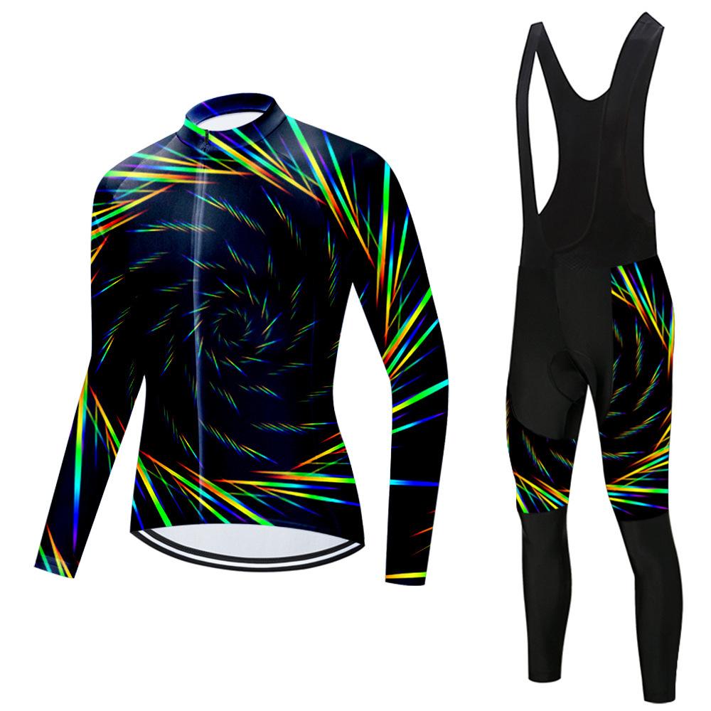 Set Long Sleeve Top Strap Pants Cycling Suit 2026 Autumn Breathable Cycling Suit Set